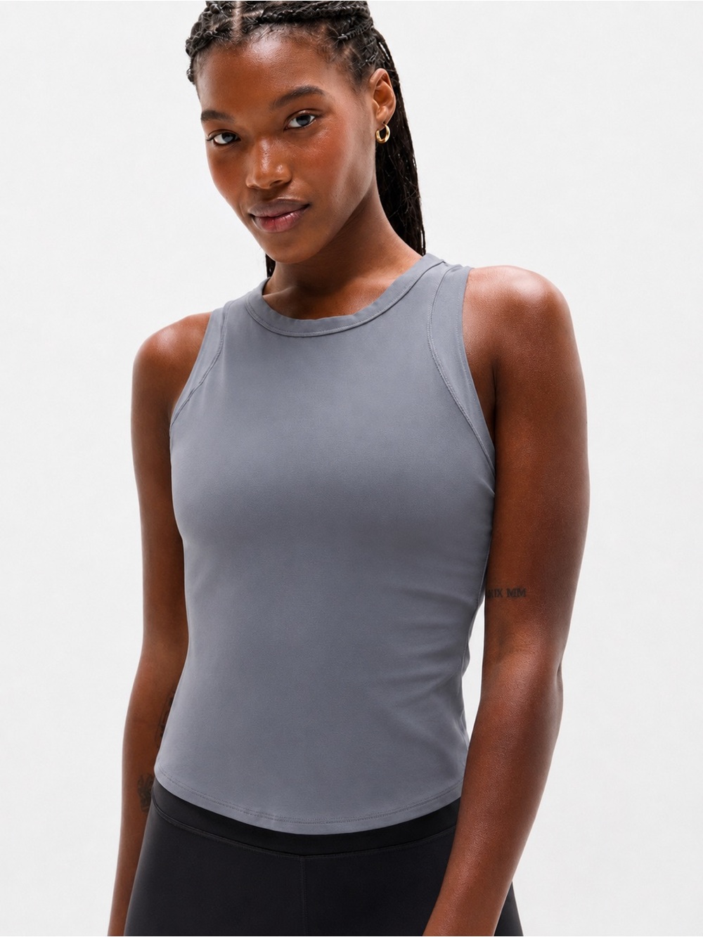 Athleta Transcend Racerback Mesh Tank Top NWT Size XXS Slate Gray